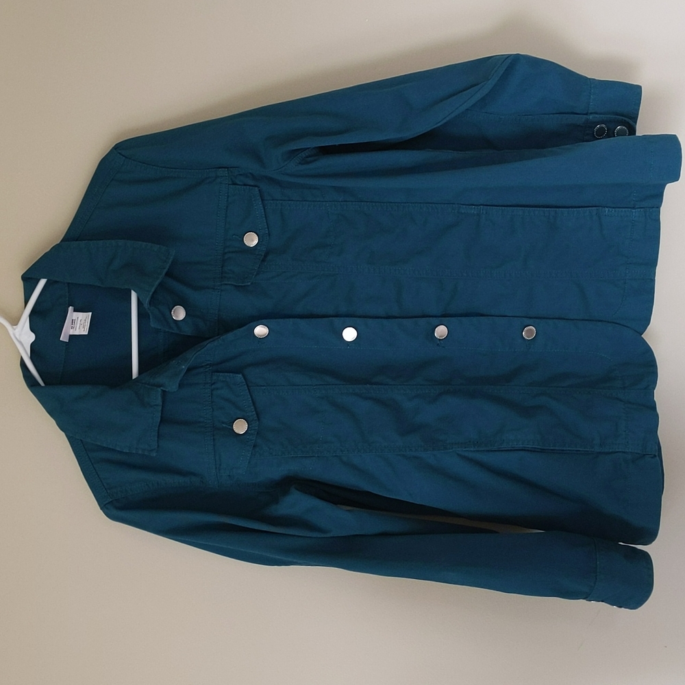 American Sweetheart Button Up Jacket L Teal